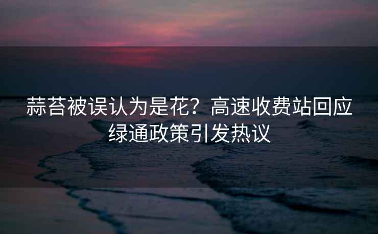 蒜苔被誤認為是花？高速收費站回應綠通政策引發熱議