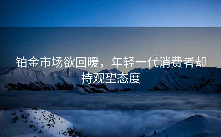 鉑金市場欲回暖，年輕一代消費者卻持觀望態(tài)度