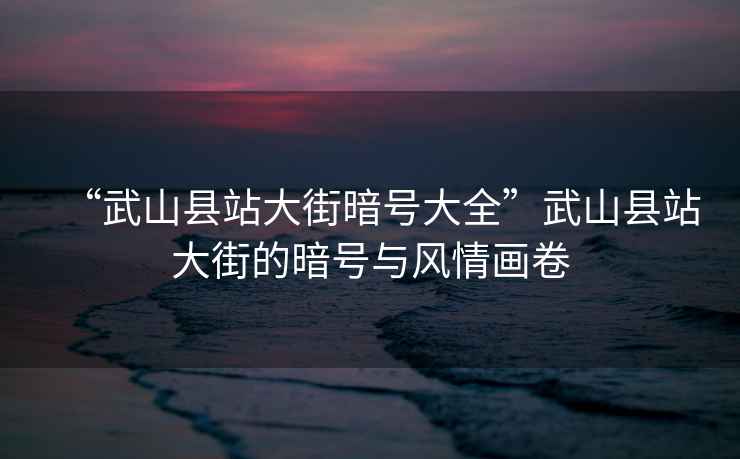 “武山縣站大街暗號大全”武山縣站大街的暗號與風(fēng)情畫卷
