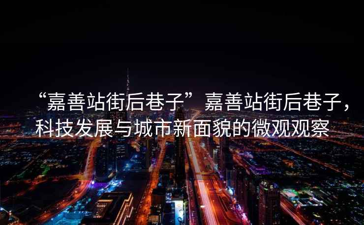 “嘉善站街后巷子”嘉善站街后巷子，科技發展與城市新面貌的微觀觀察