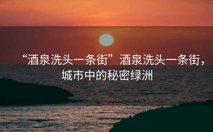 “酒泉洗頭一條街”酒泉洗頭一條街，城市中的秘密綠洲