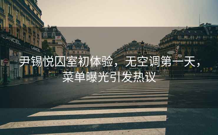 尹錫悅囚室初體驗，無空調第一天，菜單曝光引發熱議