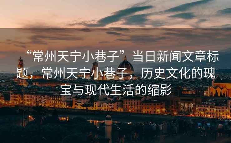 “常州天寧小巷子”當日新聞文章標題，常州天寧小巷子，歷史文化的瑰寶與現代生活的縮影