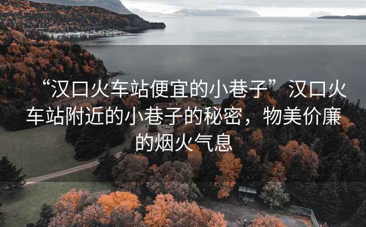 “漢口火車站便宜的小巷子”漢口火車站附近的小巷子的秘密，物美價廉的煙火氣息