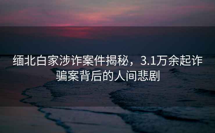 緬北白家涉詐案件揭秘，3.1萬余起詐騙案背后的人間悲劇