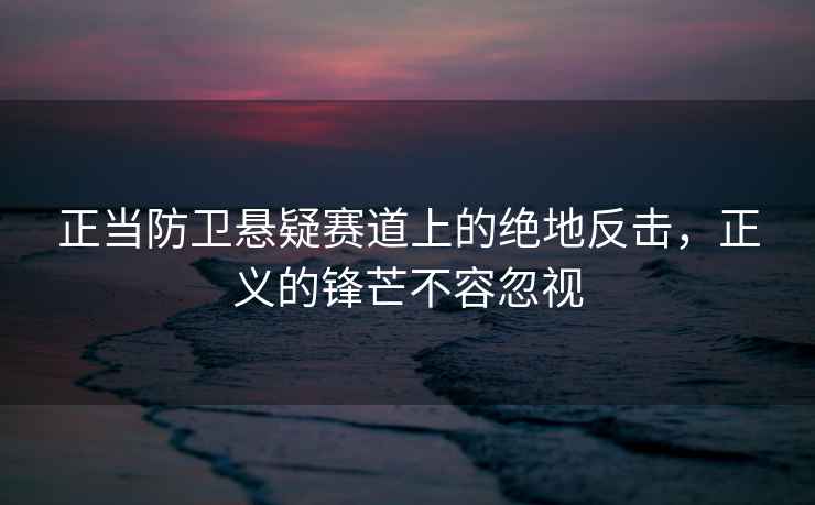 正當防衛懸疑賽道上的絕地反擊，正義的鋒芒不容忽視