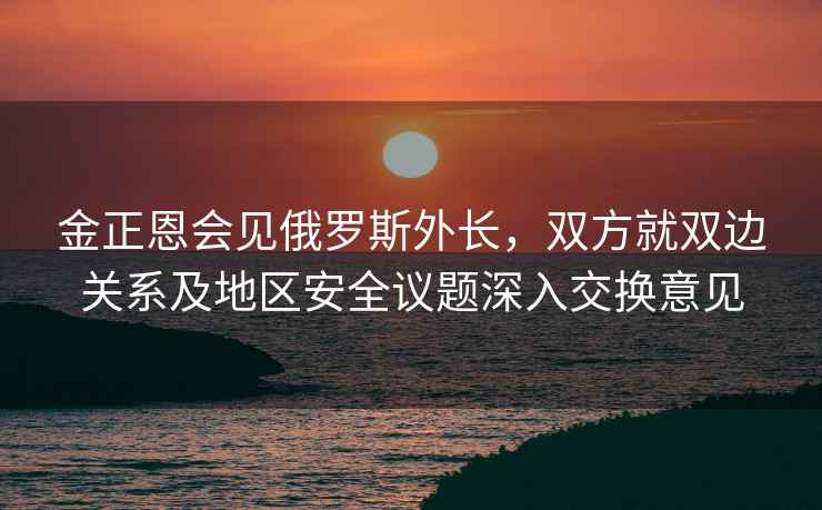 金正恩會見俄羅斯外長，雙方就雙邊關(guān)系及地區(qū)安全議題深入交換意見