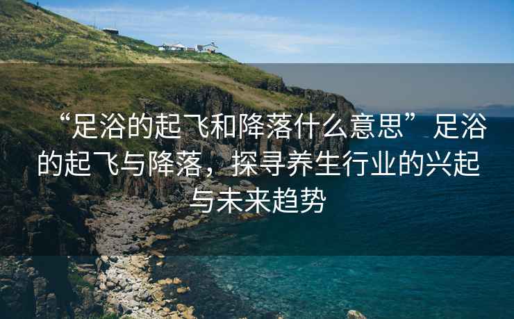 “足浴的起飛和降落什么意思”足浴的起飛與降落，探尋養生行業的興起與未來趨勢