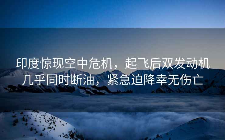 印度驚現空中危機，起飛后雙發動機幾乎同時斷油，緊急迫降幸無傷亡