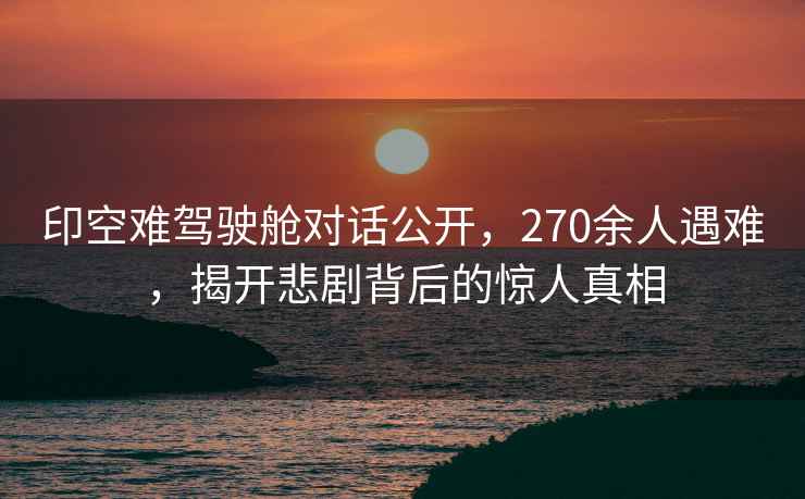 印空難駕駛艙對(duì)話公開，270余人遇難，揭開悲劇背后的驚人真相