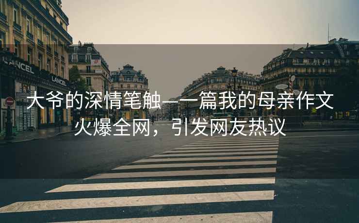 大爺的深情筆觸—一篇我的母親作文火爆全網，引發網友熱議