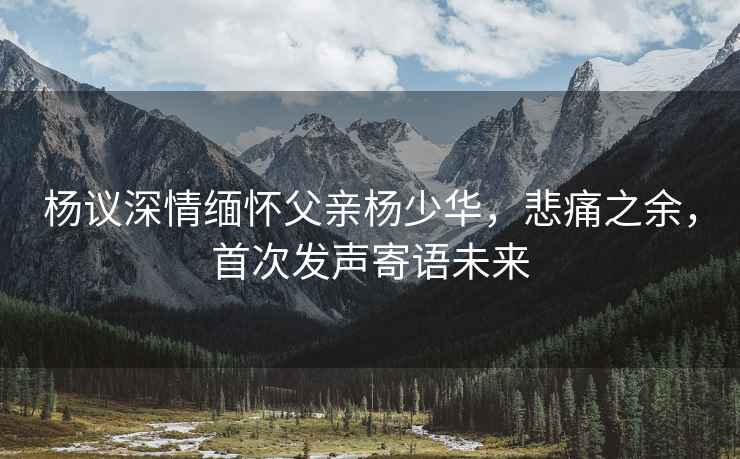 楊議深情緬懷父親楊少華，悲痛之余，首次發(fā)聲寄語未來