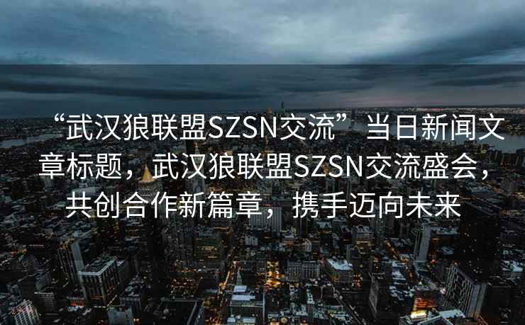 “武漢狼聯盟SZSN交流”當日新聞文章標題，武漢狼聯盟SZSN交流盛會，共創合作新篇章，攜手邁向未來