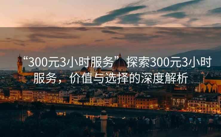 “300元3小時服務”探索300元3小時服務，價值與選擇的深度解析