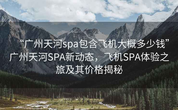 “廣州天河spa包含飛機大概多少錢”廣州天河SPA新動態，飛機SPA體驗之旅及其價格揭秘