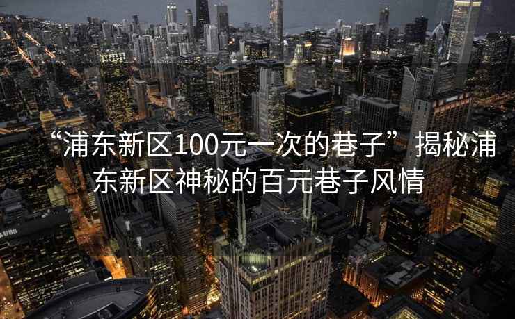 “浦東新區(qū)100元一次的巷子”揭秘浦東新區(qū)神秘的百元巷子風(fēng)情