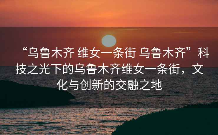 “烏魯木齊 維女一條街 烏魯木齊”科技之光下的烏魯木齊維女一條街，文化與創新的交融之地