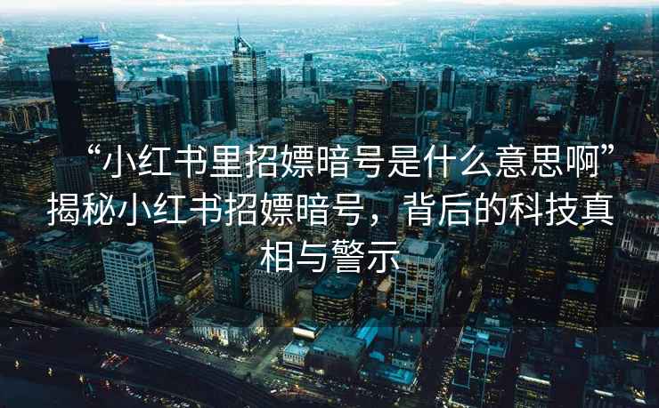 “小紅書里招嫖暗號是什么意思啊”揭秘小紅書招嫖暗號，背后的科技真相與警示