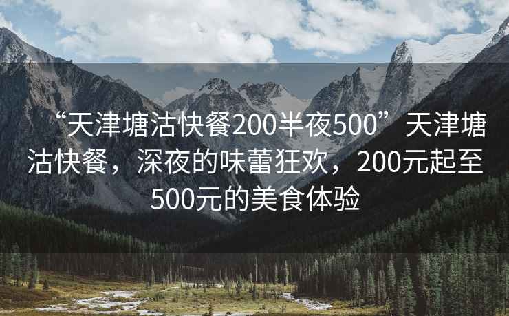 “天津塘沽快餐200半夜500”天津塘沽快餐，深夜的味蕾狂歡，200元起至500元的美食體驗(yàn)