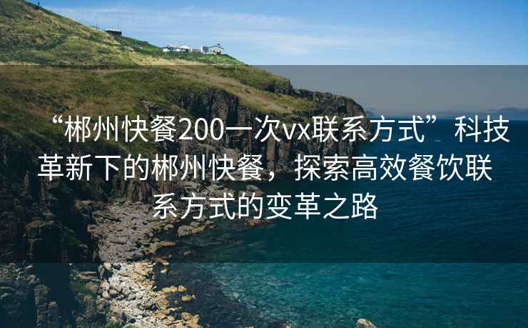“郴州快餐200一次vx聯系方式”科技革新下的郴州快餐，探索高效餐飲聯系方式的變革之路