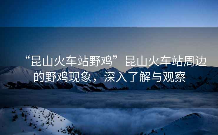 “昆山火車(chē)站野雞”昆山火車(chē)站周邊的野雞現(xiàn)象，深入了解與觀察