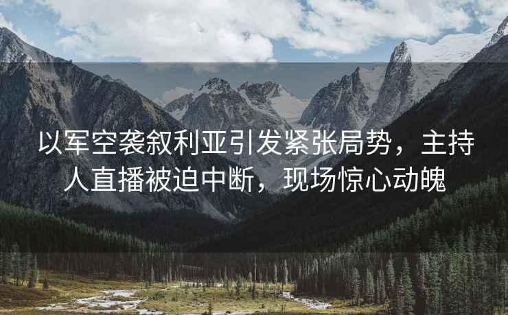 以軍空襲敘利亞引發(fā)緊張局勢，主持人直播被迫中斷，現(xiàn)場驚心動魄