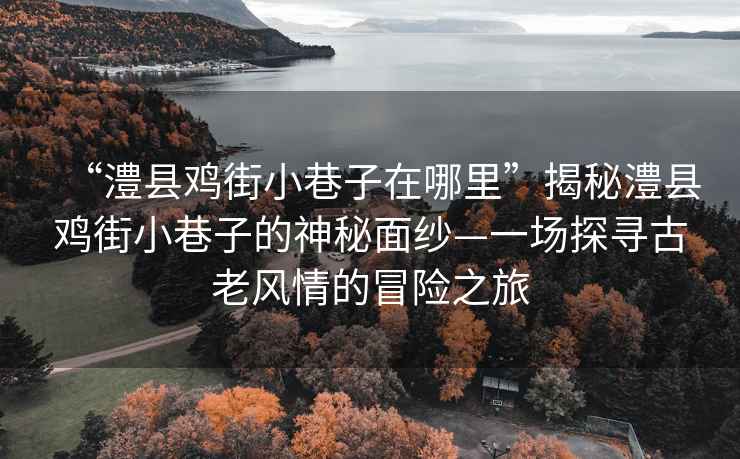 “澧縣雞街小巷子在哪里”揭秘澧縣雞街小巷子的神秘面紗—一場探尋古老風(fēng)情的冒險之旅
