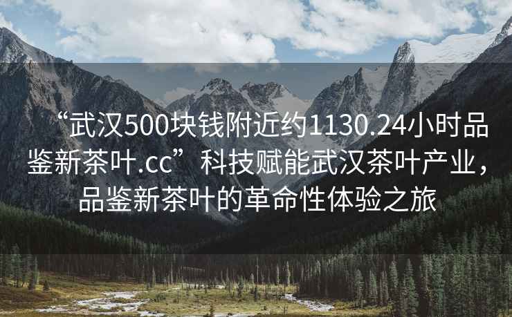 “武漢500塊錢附近約1130.24小時品鑒新茶葉.cc”科技賦能武漢茶葉產業，品鑒新茶葉的革命性體驗之旅