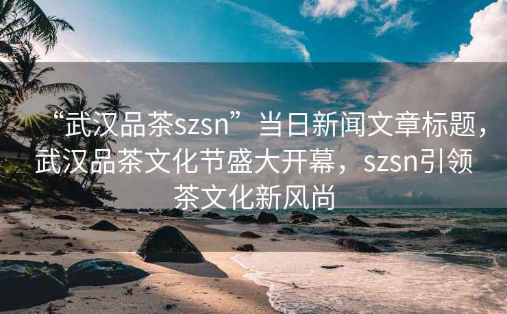 “武漢品茶szsn”當日新聞文章標題，武漢品茶文化節(jié)盛大開幕，szsn引領茶文化新風尚