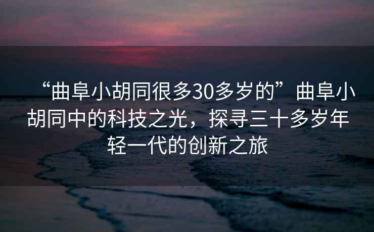 “曲阜小胡同很多30多歲的”曲阜小胡同中的科技之光，探尋三十多歲年輕一代的創新之旅