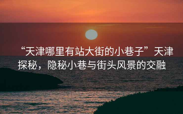 “天津哪里有站大街的小巷子”天津探秘，隱秘小巷與街頭風(fēng)景的交融