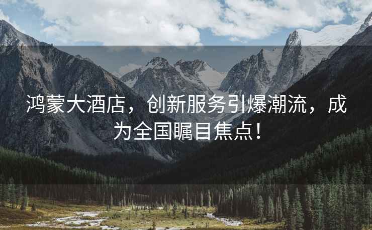 鴻蒙大酒店，創新服務引爆潮流，成為全國矚目焦點！