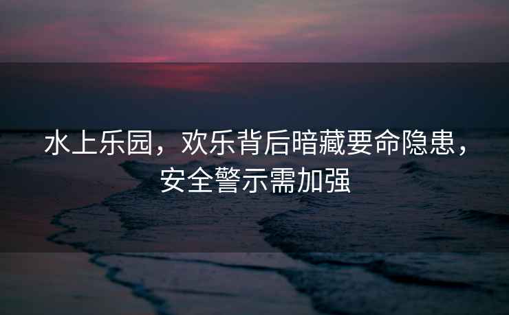 水上樂園，歡樂背后暗藏要命隱患，安全警示需加強