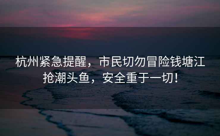 杭州緊急提醒，市民切勿冒險錢塘江搶潮頭魚，安全重于一切！