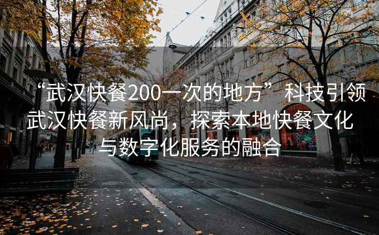 “武漢快餐200一次的地方”科技引領(lǐng)武漢快餐新風(fēng)尚，探索本地快餐文化與數(shù)字化服務(wù)的融合