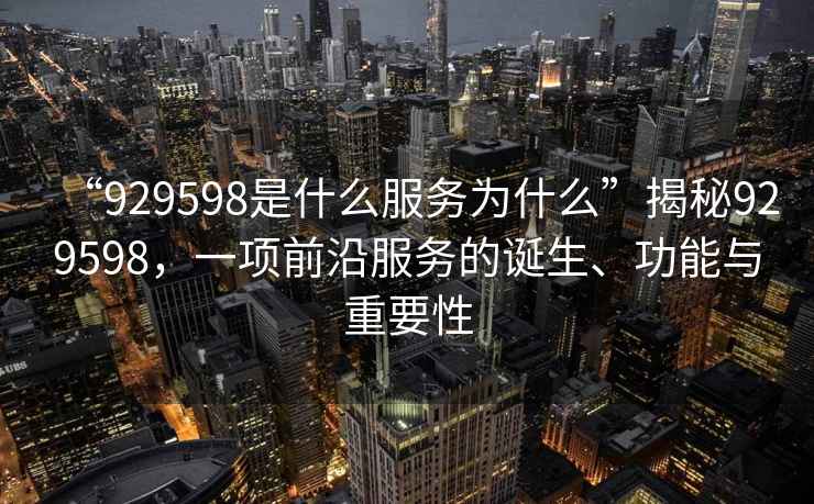 “929598是什么服務為什么”揭秘929598，一項前沿服務的誕生、功能與重要性