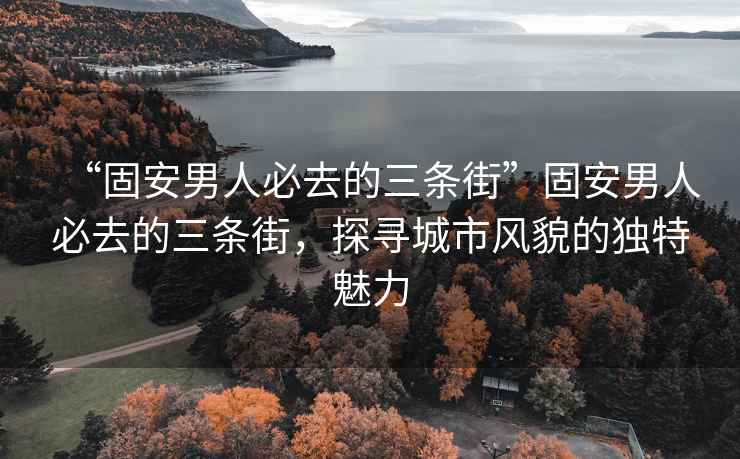 “固安男人必去的三條街”固安男人必去的三條街，探尋城市風(fēng)貌的獨特魅力