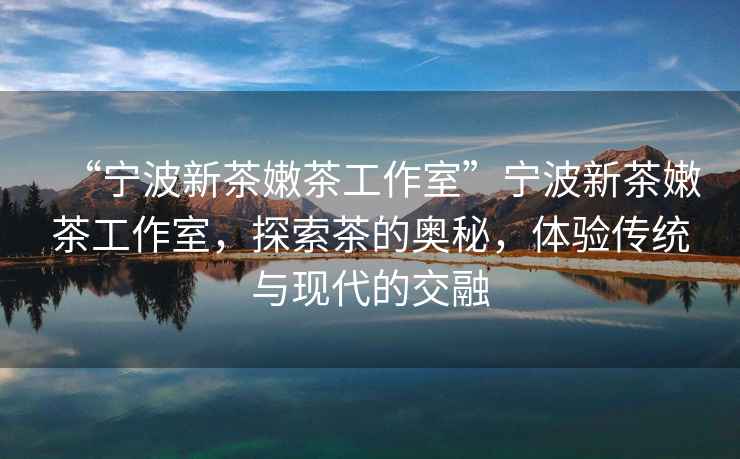 “寧波新茶嫩茶工作室”寧波新茶嫩茶工作室，探索茶的奧秘，體驗傳統與現代的交融