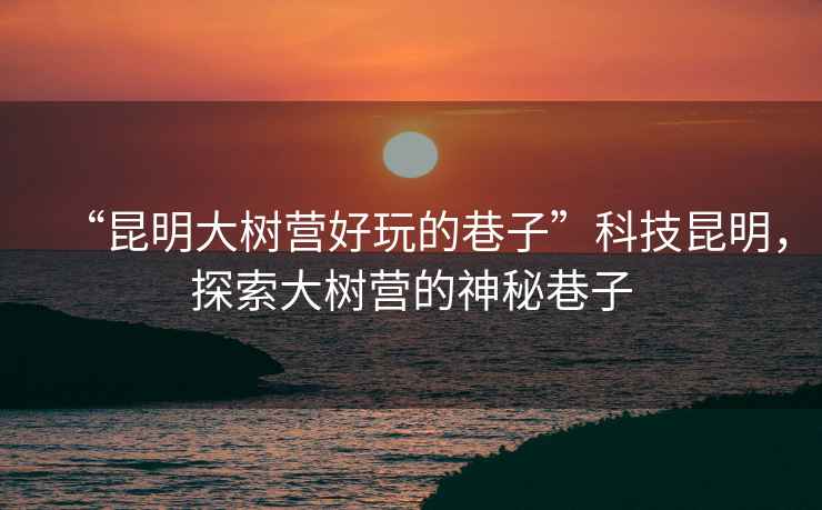“昆明大樹營好玩的巷子”科技昆明，探索大樹營的神秘巷子