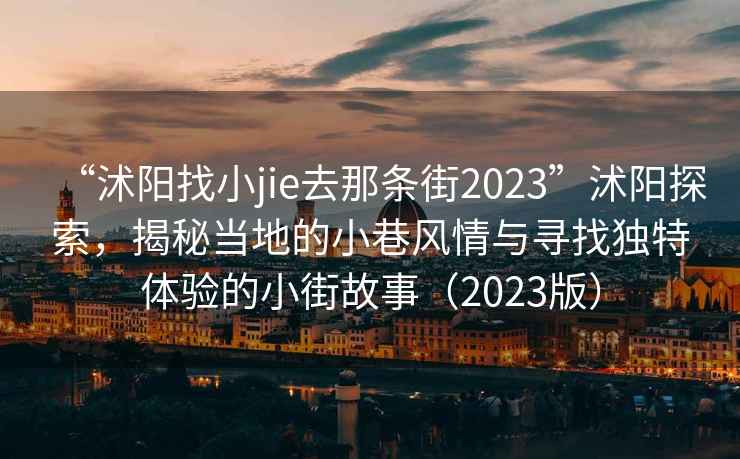 “沭陽找小jie去那條街2023”沭陽探索，揭秘當?shù)氐男∠镲L(fēng)情與尋找獨特體驗的小街故事（2023版）