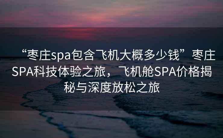 “棗莊spa包含飛機大概多少錢”棗莊SPA科技體驗之旅，飛機艙SPA價格揭秘與深度放松之旅
