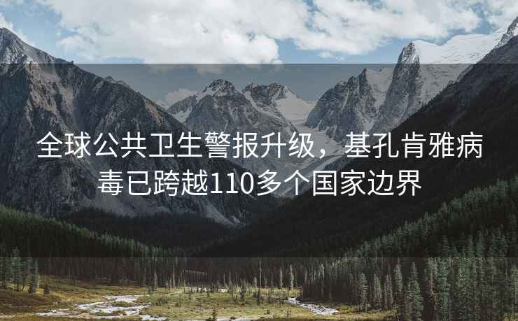 全球公共衛生警報升級，基孔肯雅病毒已跨越110多個國家邊界