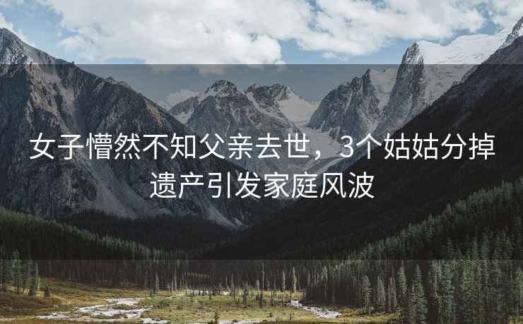 女子懵然不知父親去世，3個姑姑分掉遺產引發家庭風波