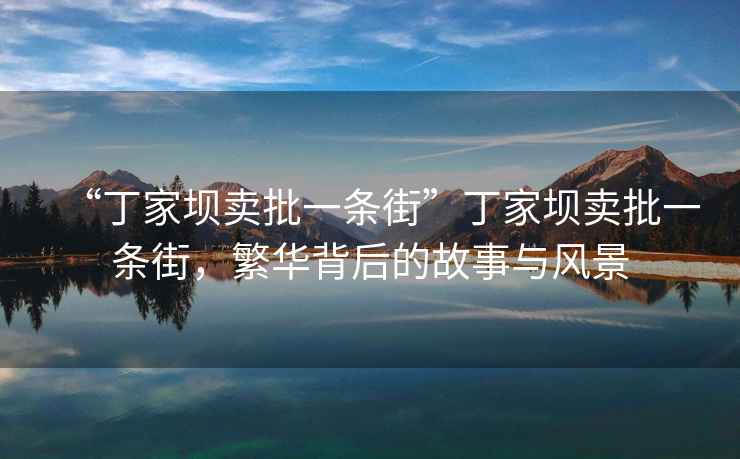 “丁家壩賣批一條街”丁家壩賣批一條街，繁華背后的故事與風(fēng)景
