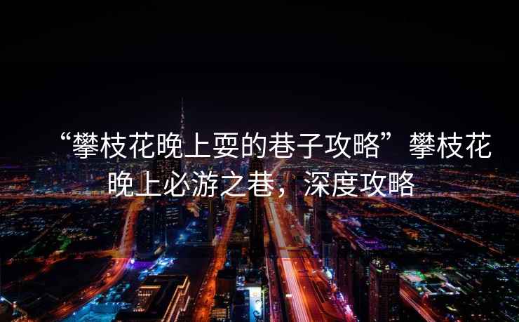 “攀枝花晚上耍的巷子攻略”攀枝花晚上必游之巷，深度攻略