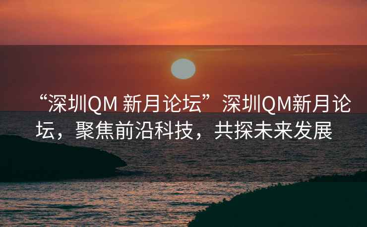 “深圳QM 新月論壇”深圳QM新月論壇，聚焦前沿科技，共探未來發展