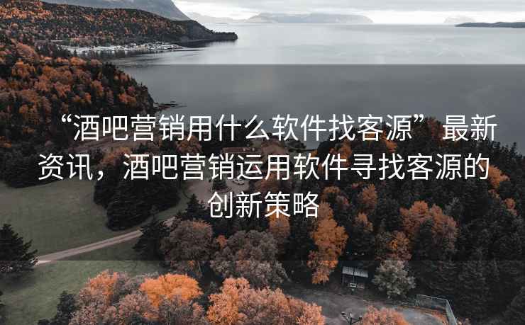 “酒吧營銷用什么軟件找客源”最新資訊，酒吧營銷運用軟件尋找客源的創新策略