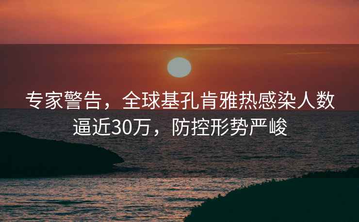 專家警告，全球基孔肯雅熱感染人數逼近30萬，防控形勢嚴峻