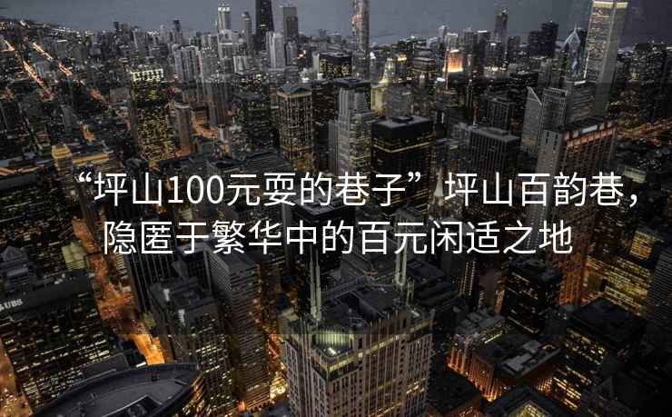 “坪山100元耍的巷子”坪山百韻巷，隱匿于繁華中的百元閑適之地