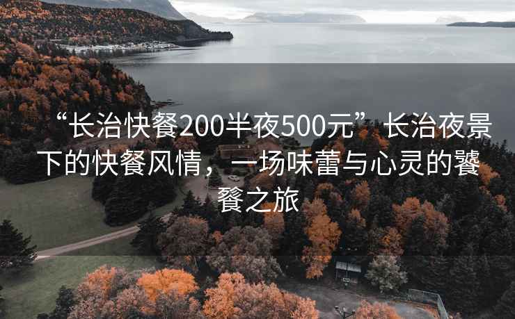 “長治快餐200半夜500元”長治夜景下的快餐風情，一場味蕾與心靈的饕餮之旅